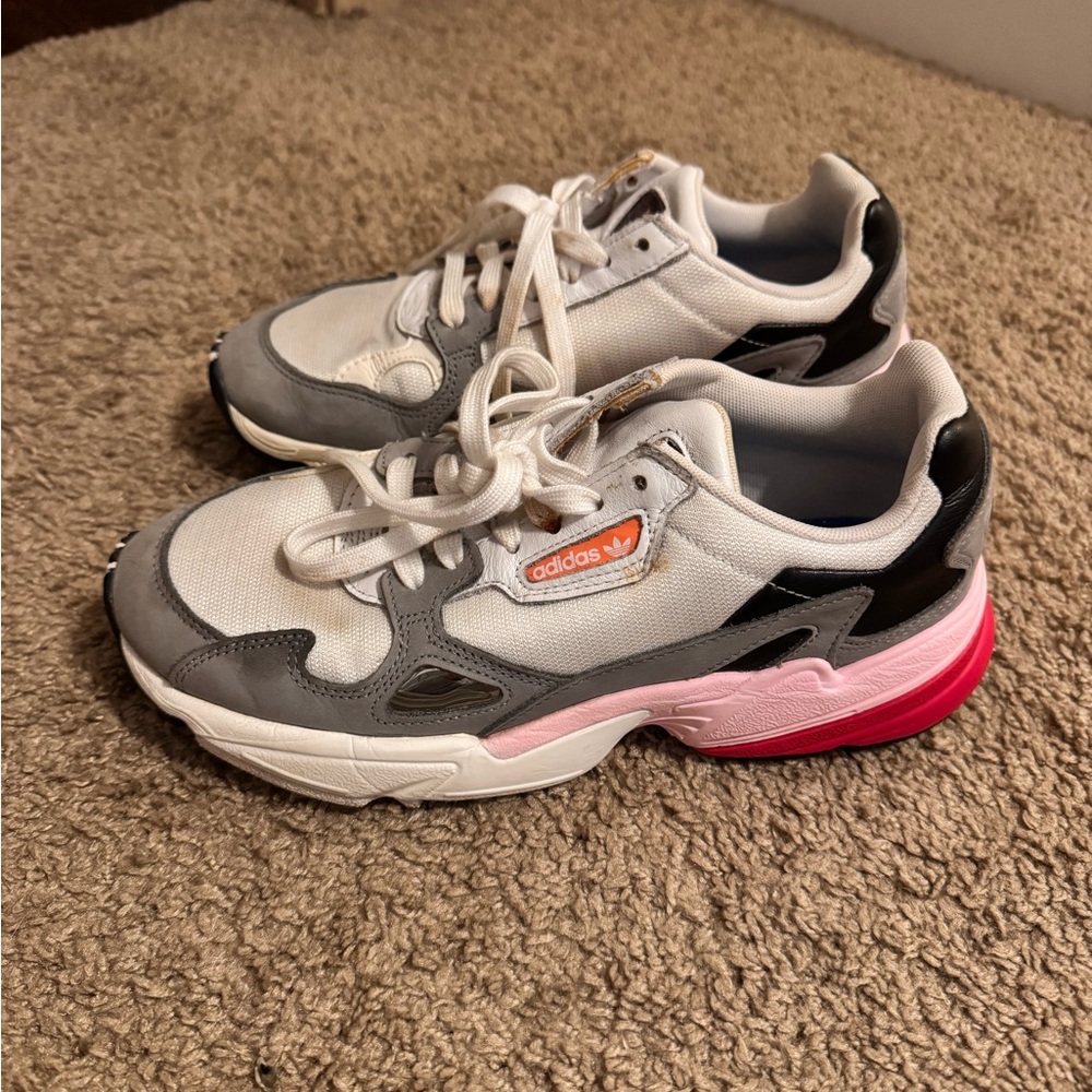 Adidas White and Pink Athletic Shoes